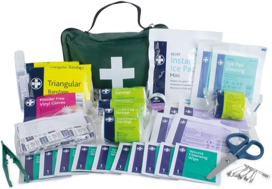 LEWIS-PLAST Complete First Aid Kit 90 Pieces Outdoor First Aid Kit - European Standards Compliant Kit