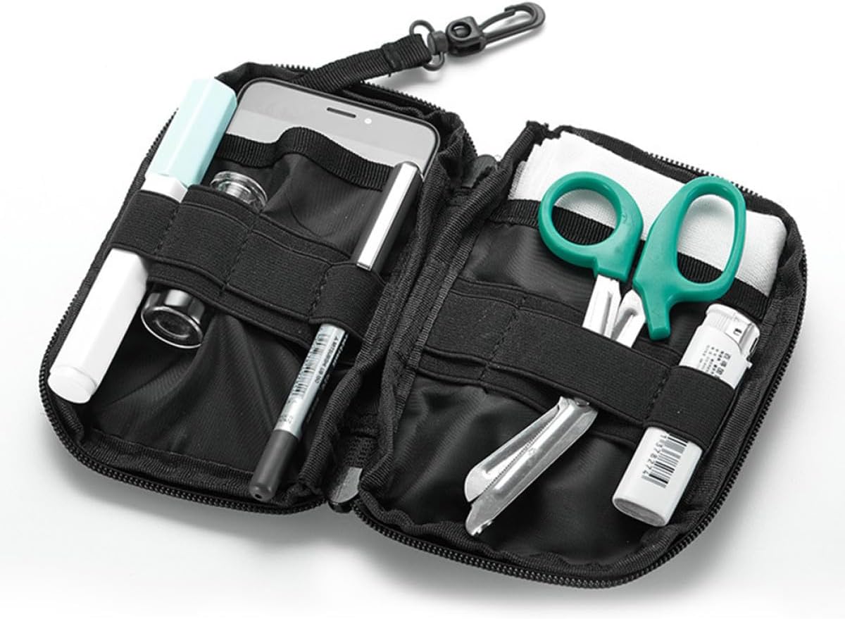 Bolsa de Emergencia para Primeros Auxilios con Compartimento de Almacenamiento para Viaje Camping y Actividades al Aire Negro - Imagen 3