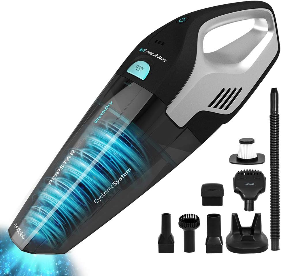 Cecotec Conga Popstar Micro 18.5V Animal Hand Cordless Handheld Vacuum Cleaner. 110W, Bagless Cyclonic Technology, Solids and Liquids, 500 ml Reservoir, Lithium-Ion Battery, Pet Accessory