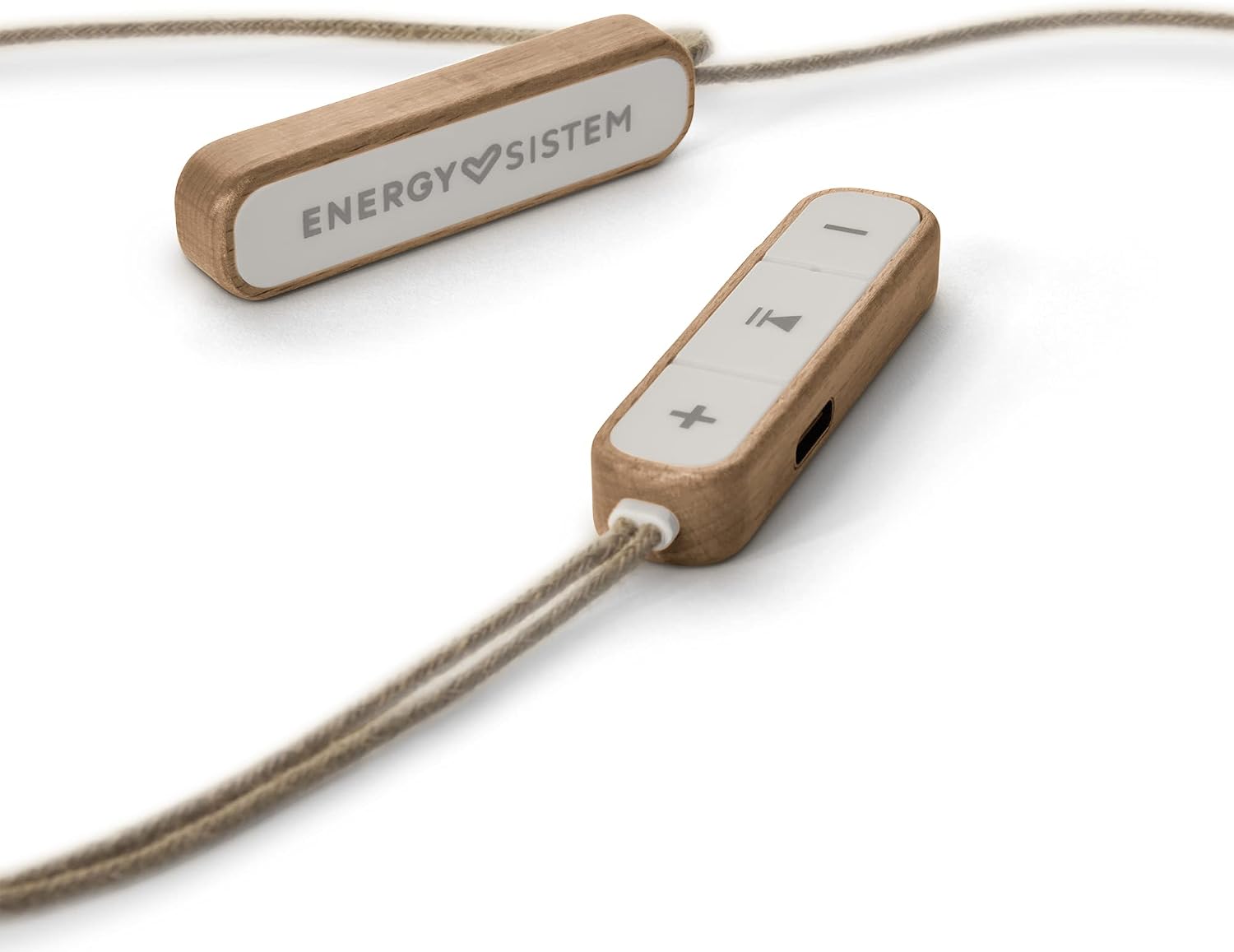 Energy Sistem Earphones Eco Bluetooth Beech Wood Headphones (In-ear, Sustainable Wood, Hemp Cable, Microphone, USB Type C, Bluetooth 5.1) - Beech - Imagen 5