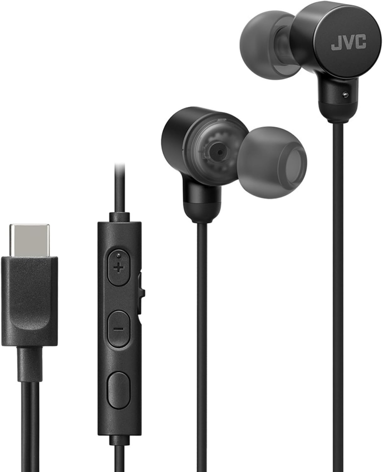 JVC USB-C Wired Headphones | Microphone and Remote Control | In-Ear Headphones for Calls | Compatible with iPhone | Wired Headphones Stylish and Comfortable Design | Hi-Res Sound - HA-FR29UC