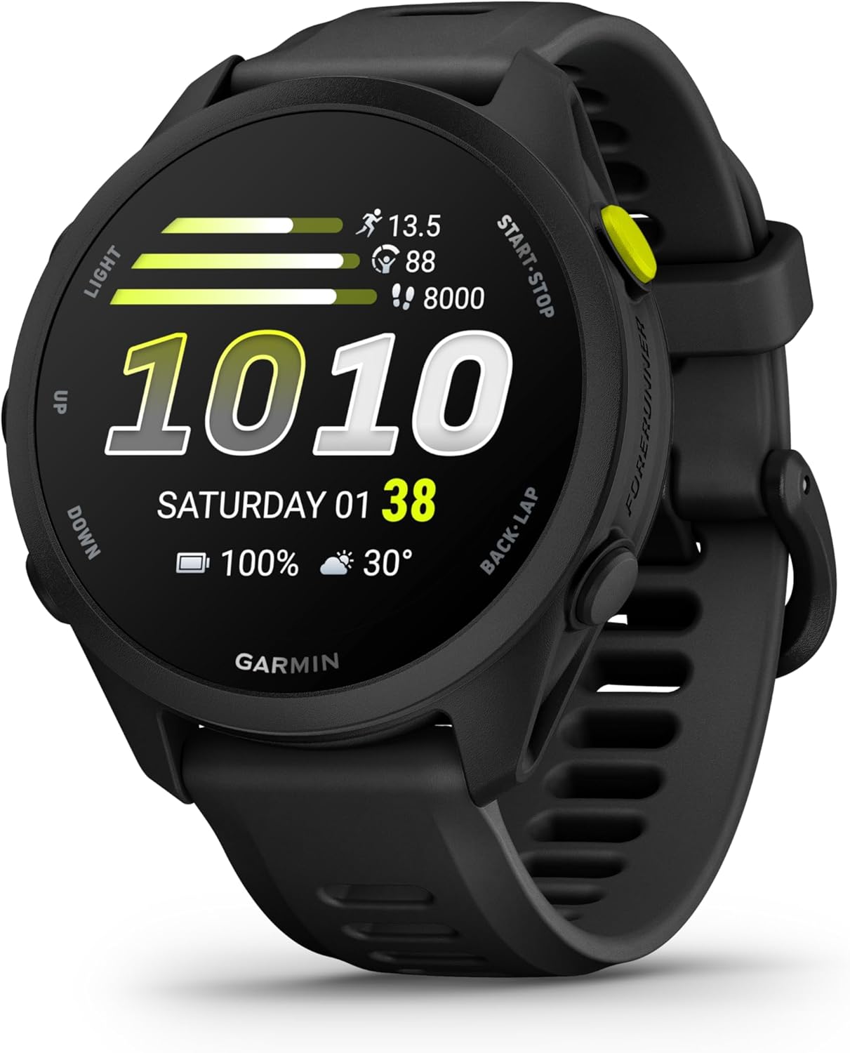 Garmin Forerunner 70 GPS Running Smartwatch, AMOLED Touchscreen, Optimized Metrics, Training Plans, Health Status, 13-Day Autonomy, Black