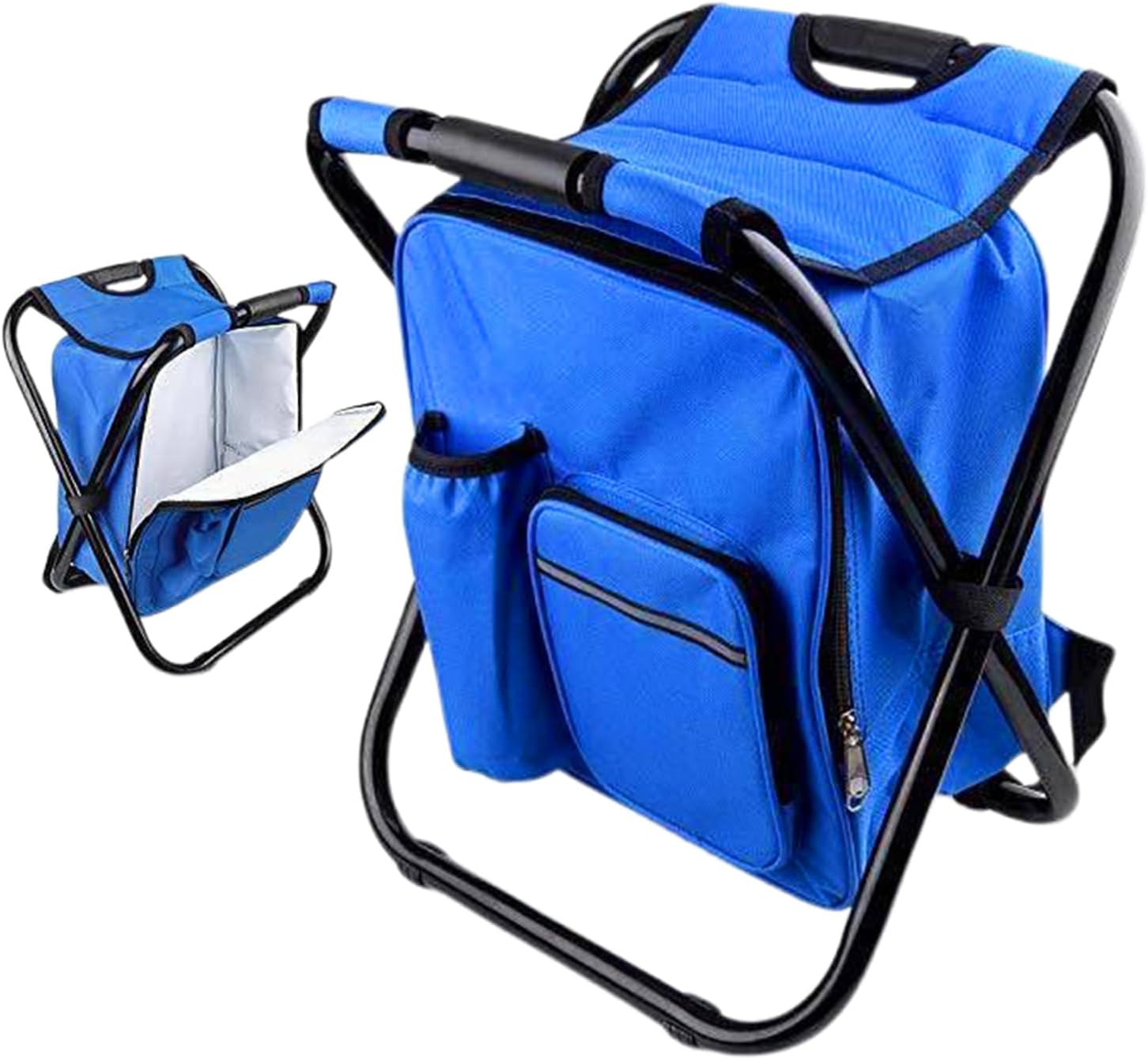 Genérico Outdoor Camping Chair, Waterproof Folding Chair, Reclining Camping with Thermal Bag for Backpack Mountain Hiking Travel Garden Picnic | Asiento de Exterior con Bolsa Térmica Para Playa Viaje Camping Jardín Senderismo Pesca Y Balcón
