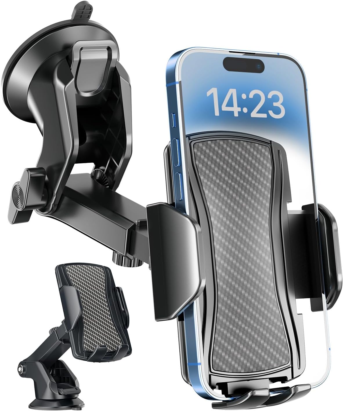 Hoppac Mobile Car Mount, Powerful Suction Cup Support Telemovel Car Dashboard & Windshield, 360 Degree Rotation and One Button Release, Phone Holder Holder 4-7 Inch