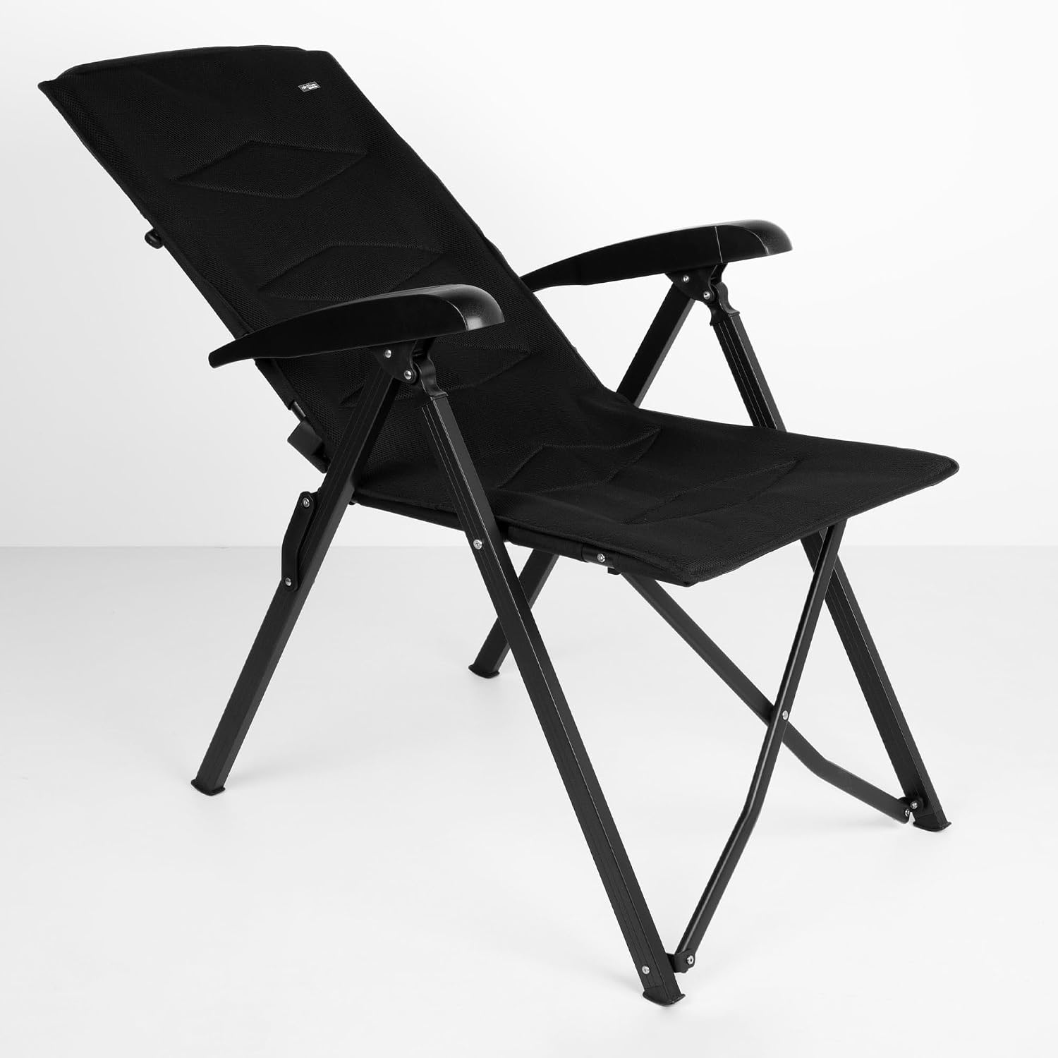 AKTIVE 63058 Padded Folding Chair, 5 Positions, Supports 110 kg, Non-Slip Stops, Aluminium Frame, Polyester Fabric, Folding Chairs, Includes Carry Case, 49 x 76 x 109 cm, Black - Imagen 4