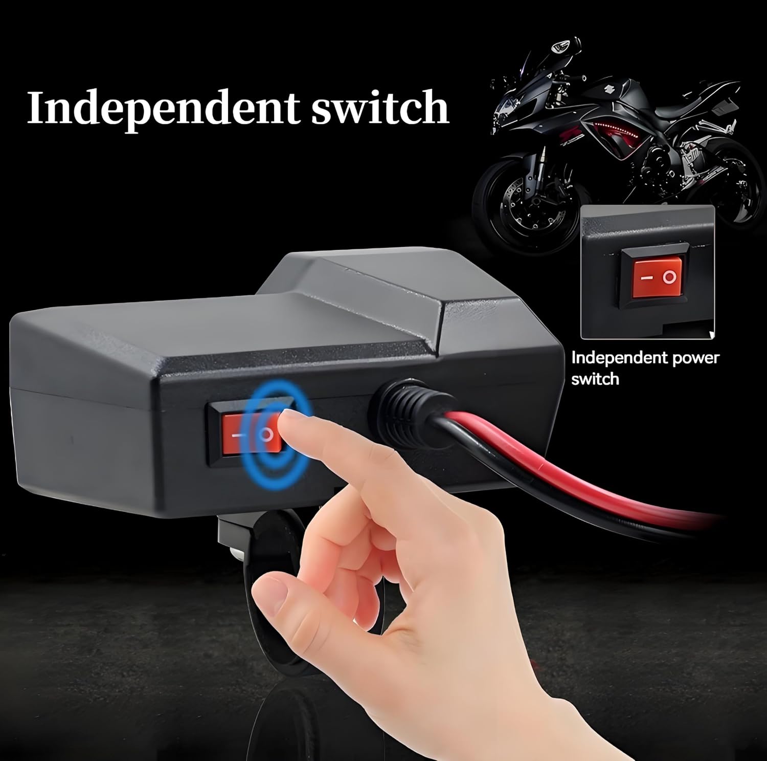 Motorcycle USB Charger with Cigarette Lighter & Voltmeter, Dual 3.4A Ports Waterproof for Car 10-24V - Imagen 4