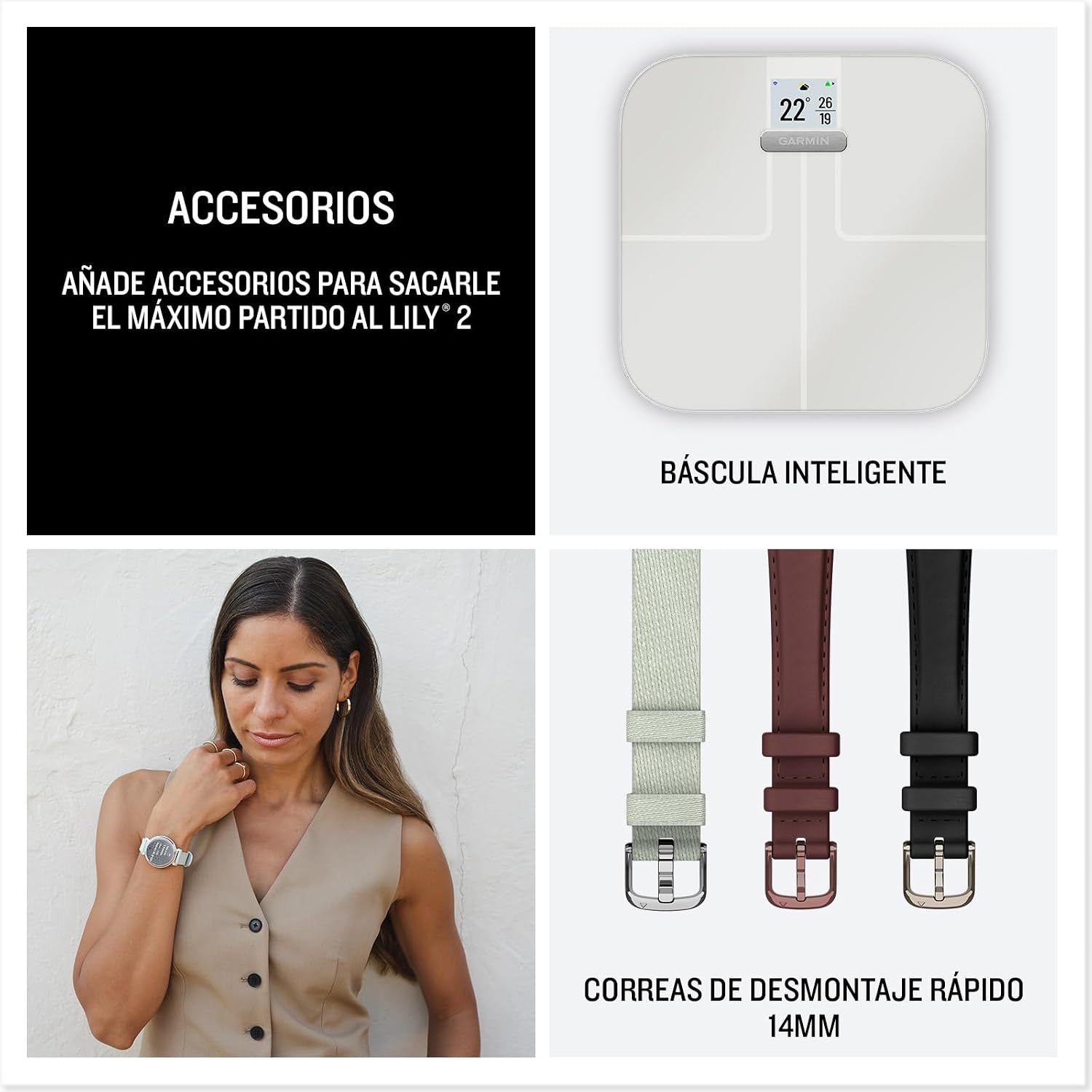Garmin Lily 2, Smart Watch, Elegant Design, Health and Fitness Data, Touch Screen, Smart Notifications, Up to 5 Days Runtime, Gold (Renewed) - Imagen 6