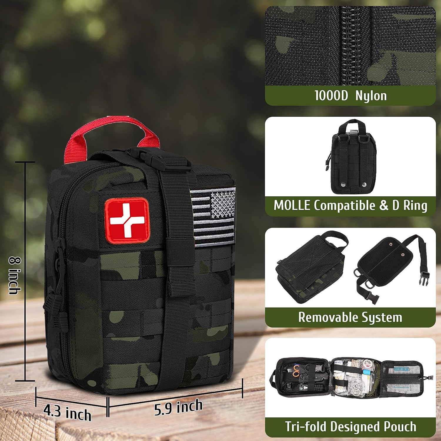 ABPIR 170 Piece Trauma Survival Kit with Medical Accessories for Outdoor Adventures, Camping, Hiking, Backpacking - Imagen 2