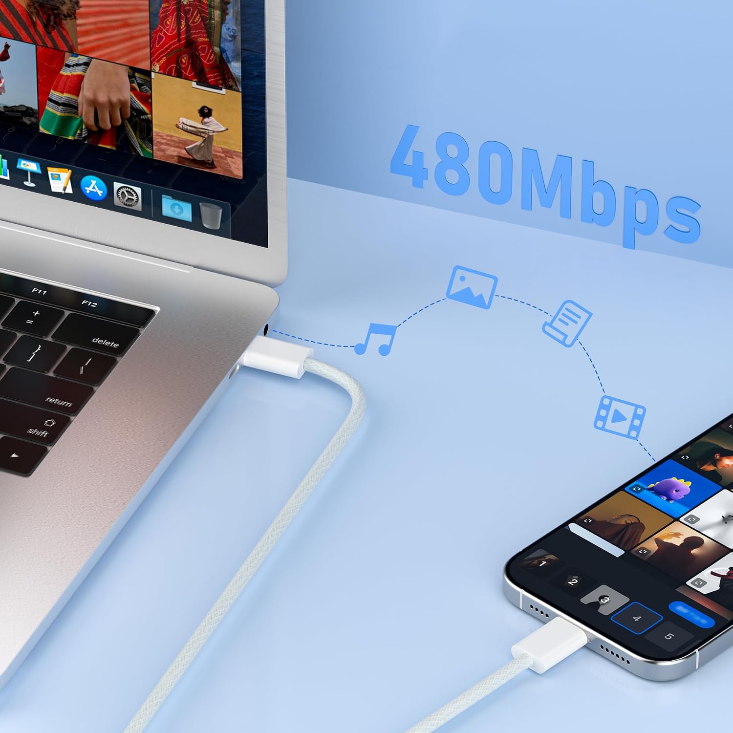 YISH 25W USB C Charger Fast Charging: Type C Plug Adapter Charger Head Mobile Fast Charging USBC Compatible with Smart Phone with 1M 60W Type C to C Cable - Imagen 7