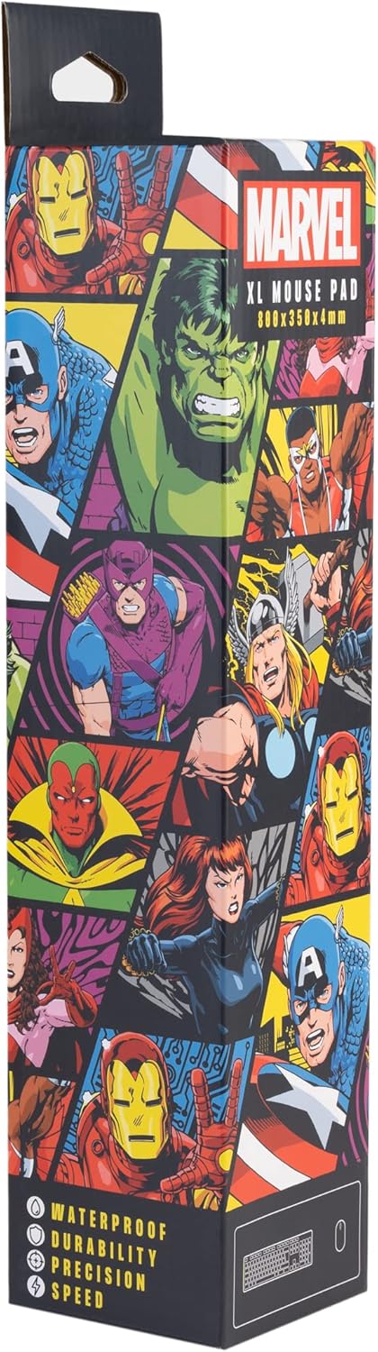 Alfombrilla de ratón xxl Marvel - Alfombrilla de escritorio (Mouse pad) Protector escritorio : Impermeable y Antideslizante (80X35 cm) Marvel Regalos - Imagen 4