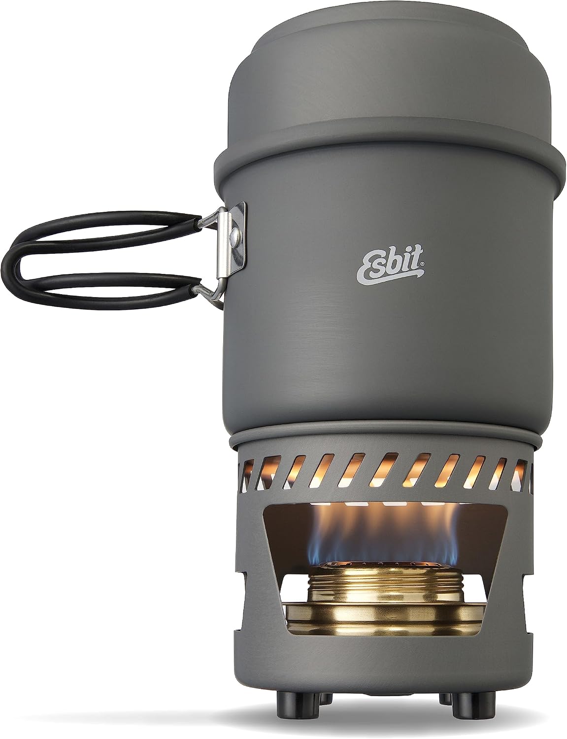 Esbit alcohol burner cooking set compact size large small pot camping backpacking hiking outdoor cooking
