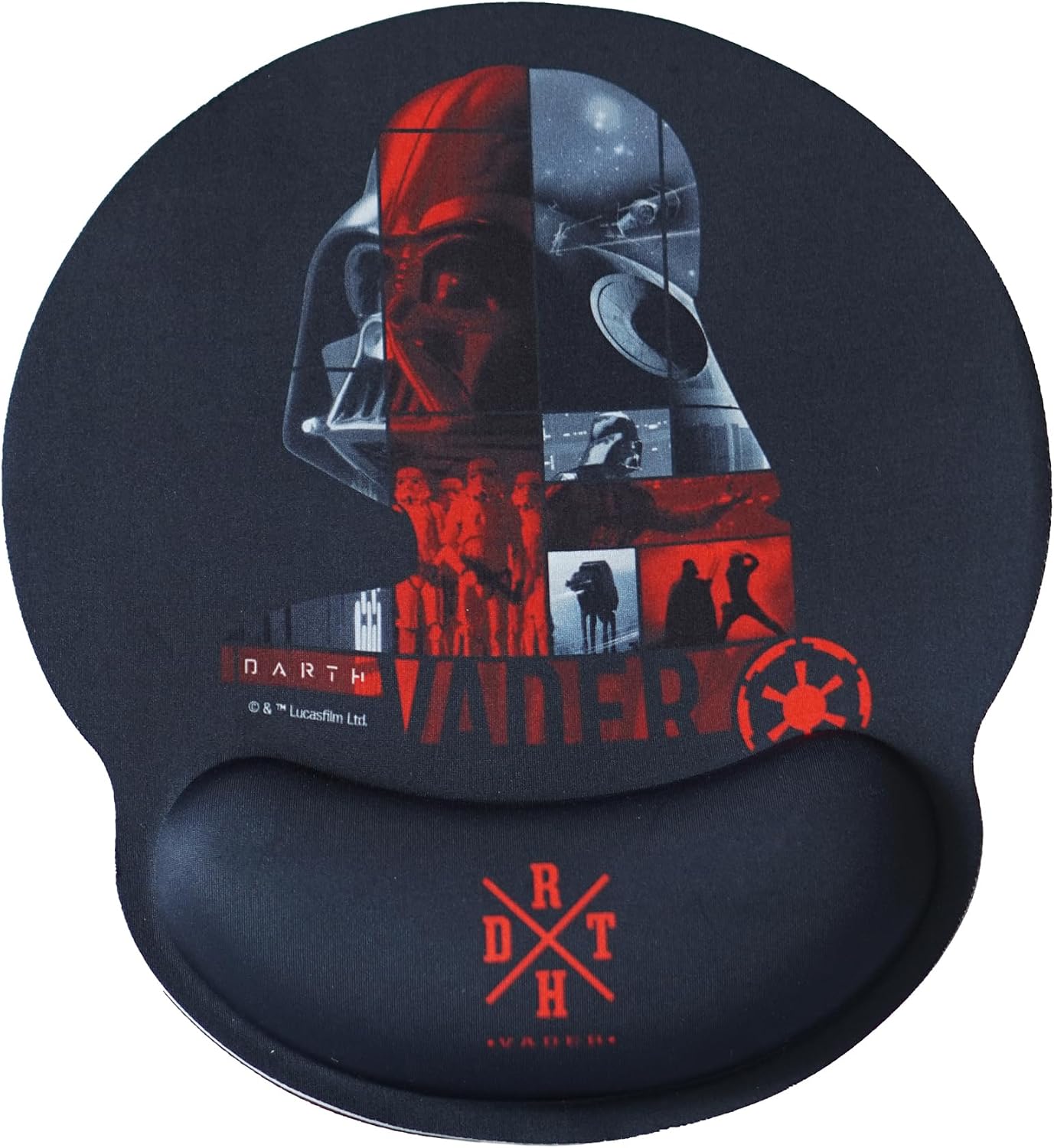WONDEE Star Wars Darth Vader Ergonomic Mouse Pad, Gel Mouse Pad with Non-Slip Wrist Rest, Star Wars Mouse Pad