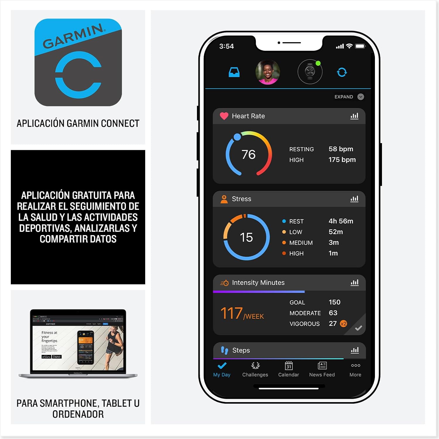 Garmin Lily 2, Smart Watch, Elegant Design, Health and Fitness Data, Touch Screen, Smart Notifications, Up to 5 Days Runtime, Gold (Renewed) - Imagen 5