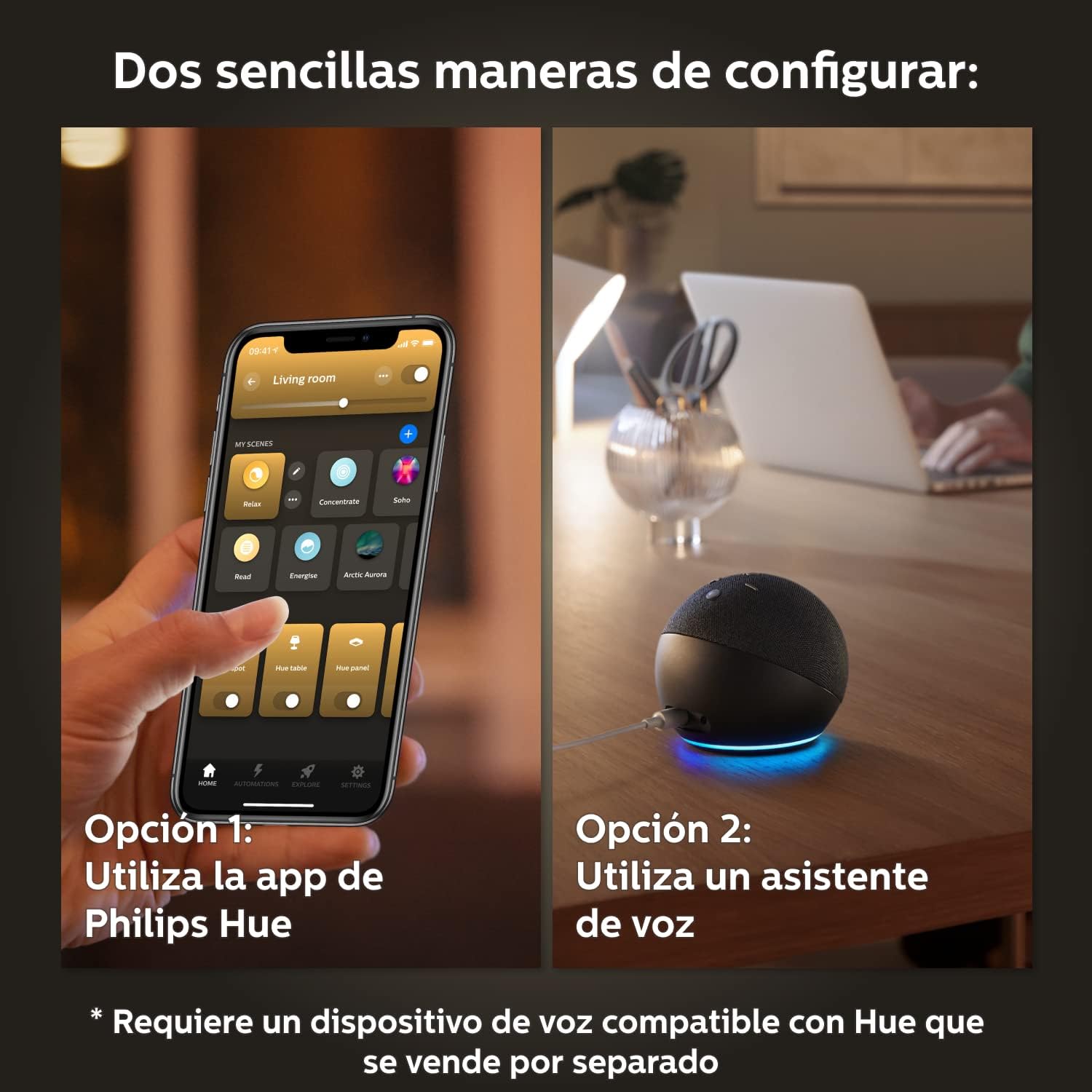 Philips Hue - Bombilla Inteligente, B39 E14, Luz Blanca de Cálida a Fría, 5. 2W, Compatible con Alexa y Google Home - Imagen 3