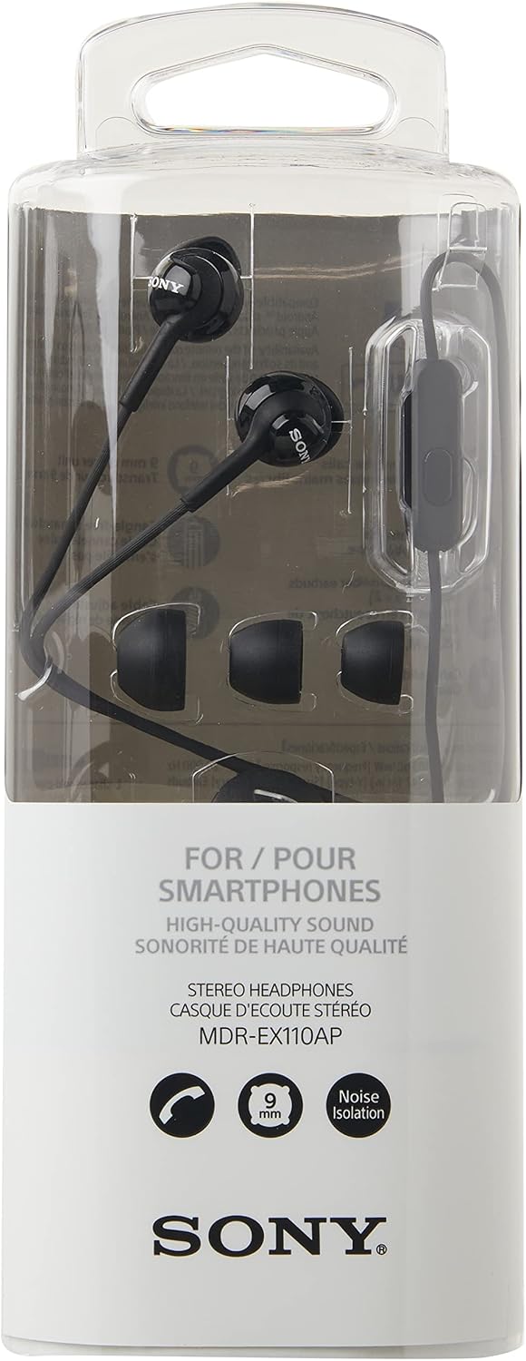 Sony MDREX110AB Wired In-Ear Headphones W/Mic Black - Imagen 5