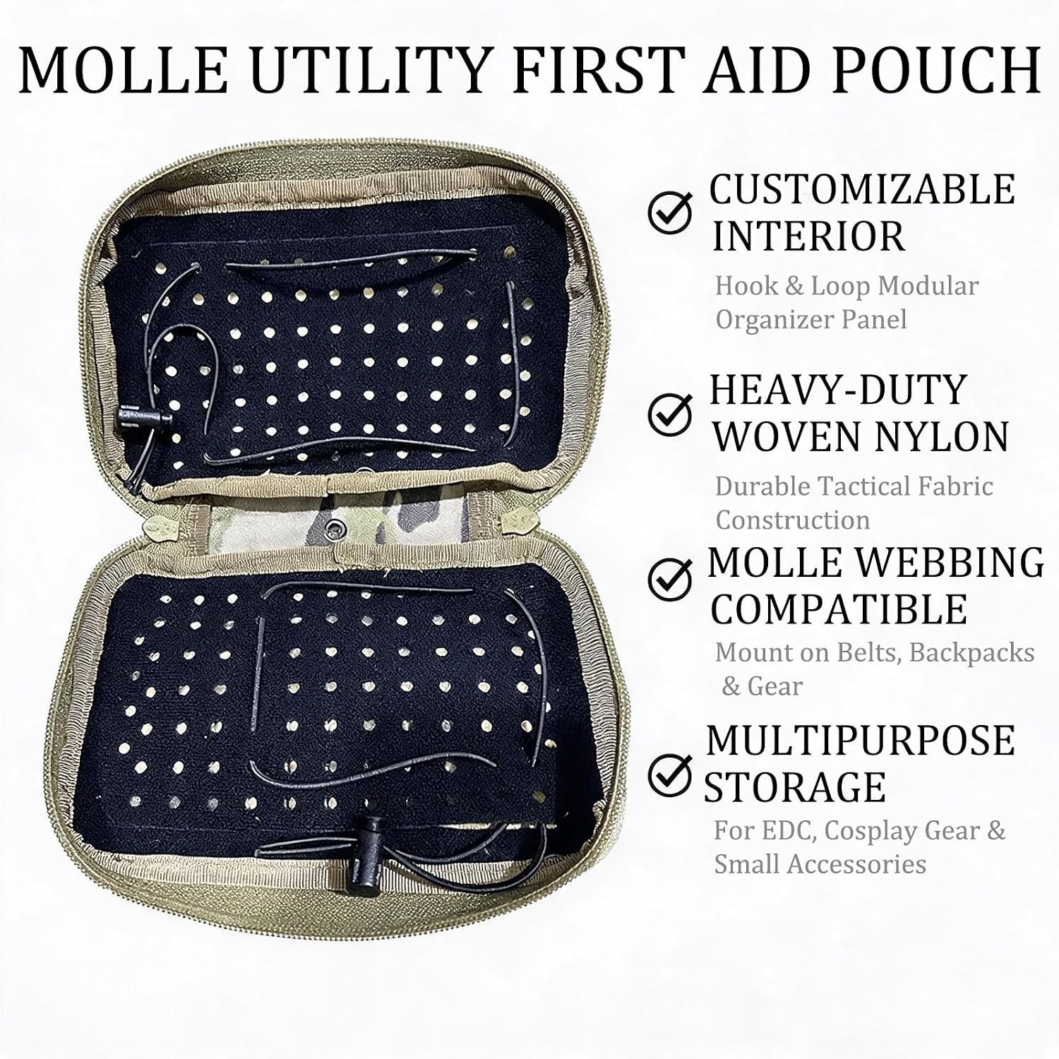 Bolsa IFAK Molle de Extracción Rápida, Bolsa Médica Táctica Compacta | Liberación Rápida con Identificación Inmediata Roja para Supervivencia de Emergencia, Accesorios EMT para Acampada - Imagen 3