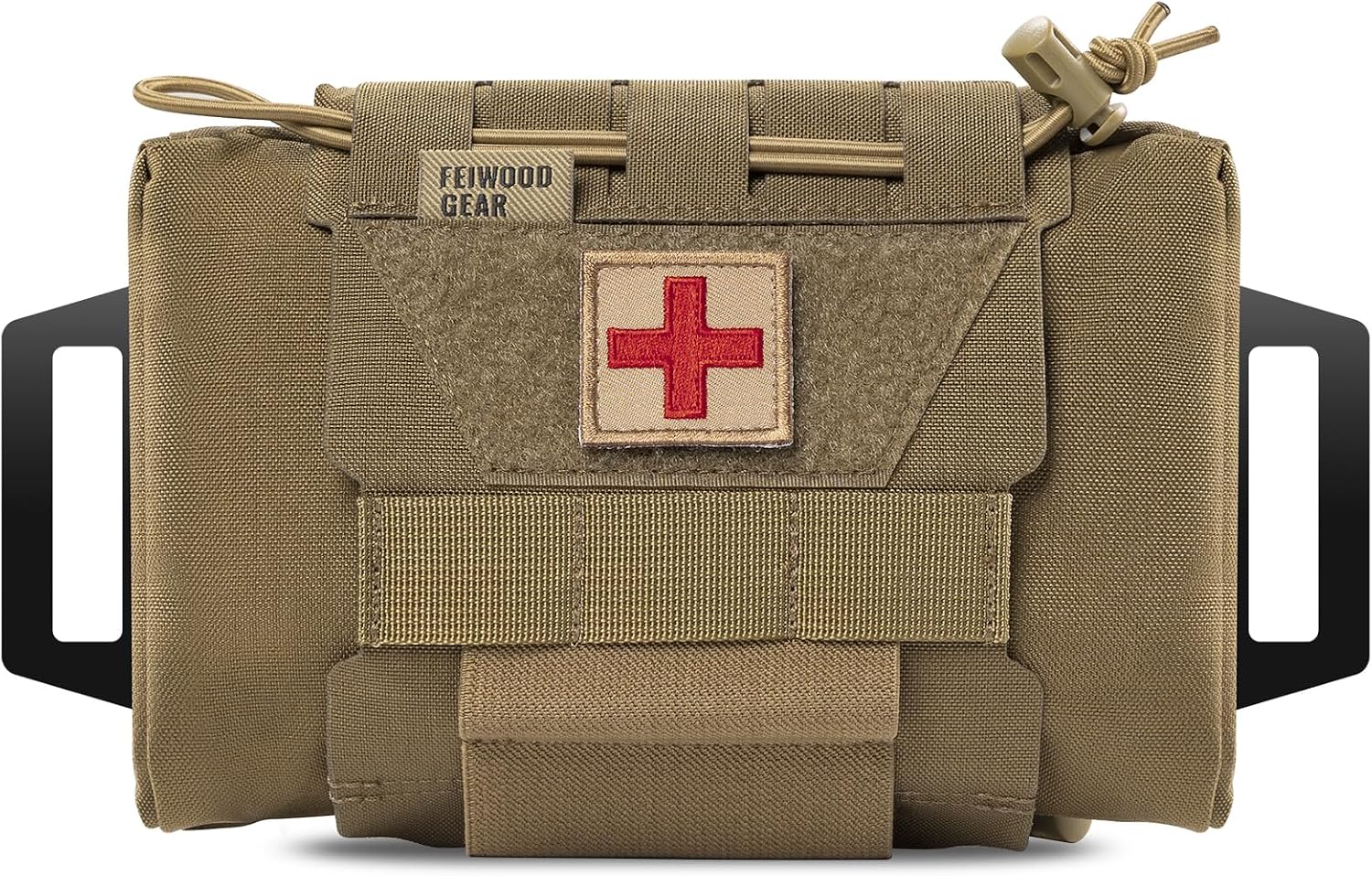 IFAK Tactical Bag, FEIWOOD GEAR Rapid Tear-Away First Aid Kit, Two-Piece System, Emergency Medical Bags, Survival Bag for Outdoor Travel, Hiking, Coyote Brown, Backpack, Travel