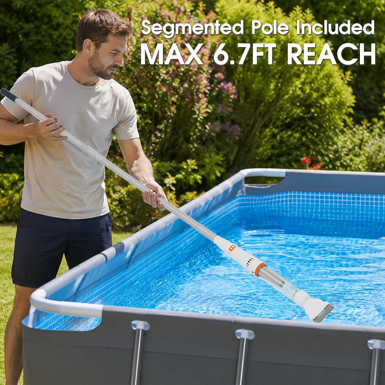 Rechargeable All-in-One Pool & Spa Vacuum - Dual Mode & Magnetic Drive System, 25µm Ultra-Fine Mesh Filters for Hot Tub, Small Above Ground Pools 60 Minutes - Imagen 7