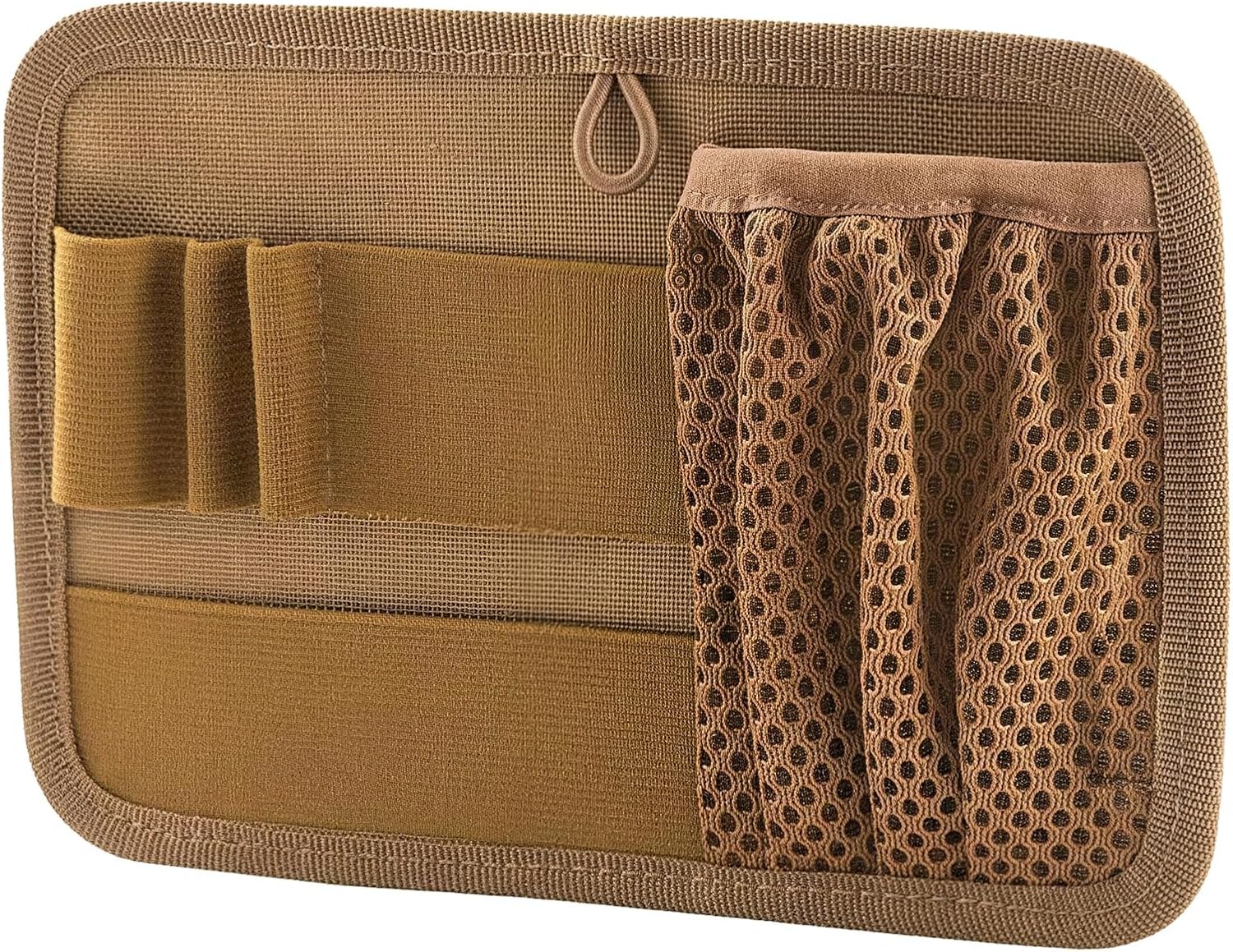 Bolsa de Almacenamiento Elástica Modular EDC con Respaldo de Gancho y Bucle, Inserto Multiusos para Mochila y Organización de Equipo, Panel de Utilidad Ligero y Resistente(Brown)