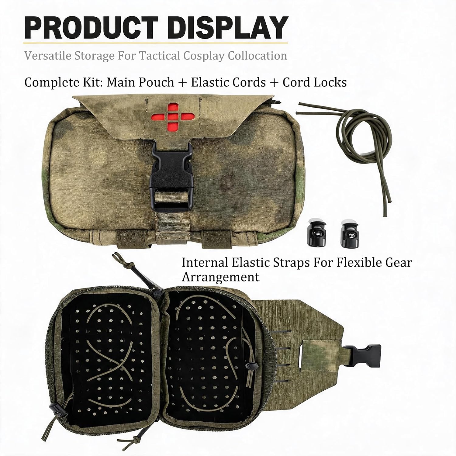 Bolsa IFAK Molle de Extracción Rápida, Bolsa Médica Táctica Compacta | Liberación Rápida con Identificación Inmediata Roja para Supervivencia de Emergencia, Accesorios EMT para Acampada - Imagen 2