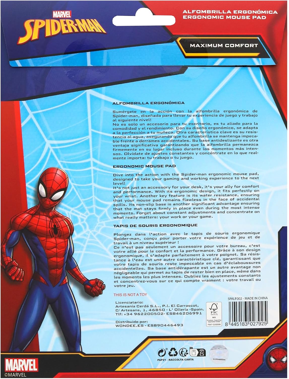 WONDEE [Opportunity Spiderman Ergonomic Mouse Pad, Gel Wrist Rest Mouse Pad, Marvel Exclusive Fans, Spiderman Original Gifts for Men and Boys from Marvel - Imagen 6