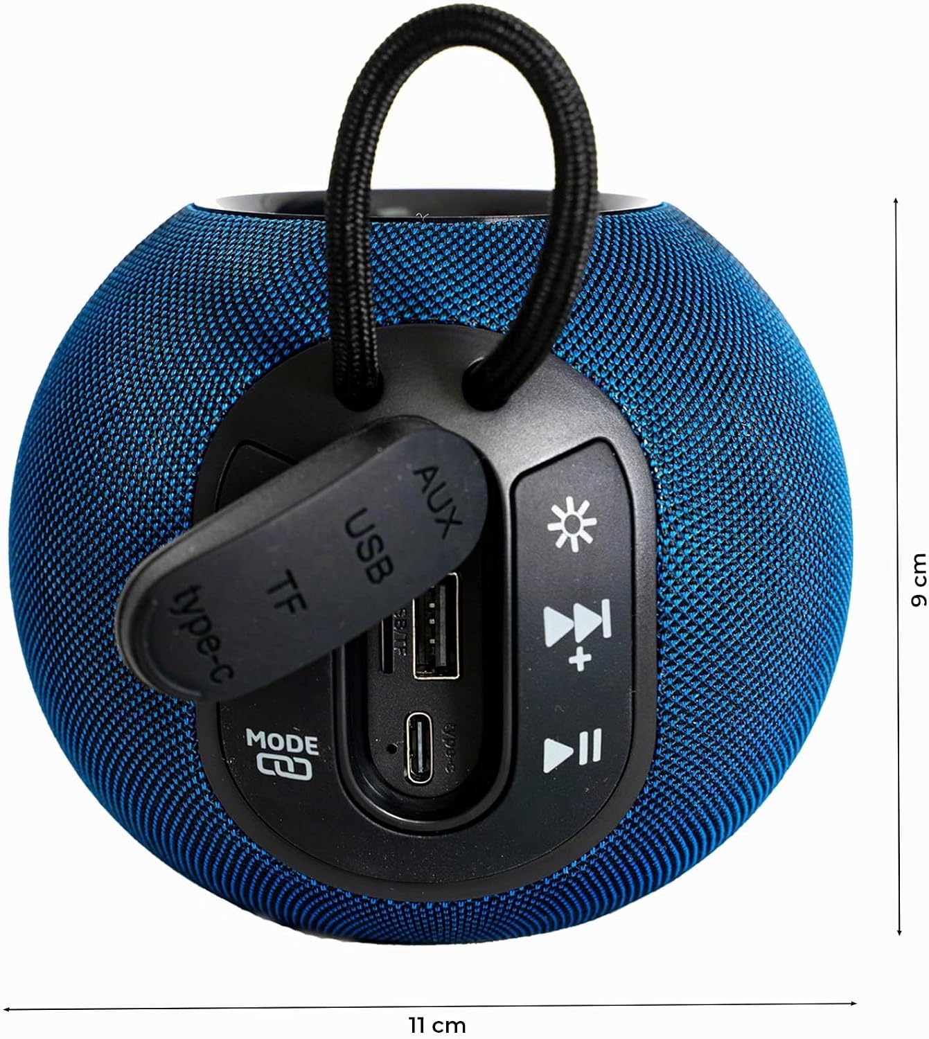 Ibiza - Boomy - Portable Round Bluetooth 360° 2.5" Battery Powered Speaker with LED Luminous Rings and TWS Function - Midnight Blue - Imagen 5