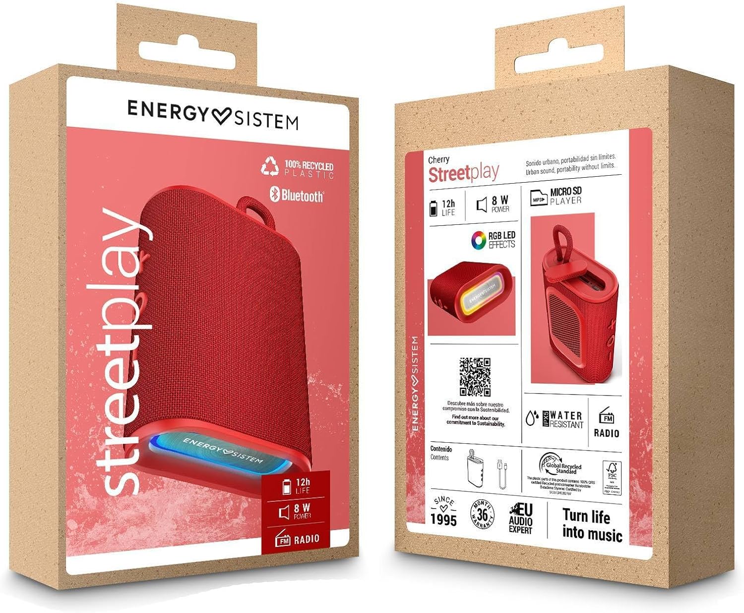 Energy Sistem StreetPlay Portable Bluetooth 5.4 Speaker Recycled Plastic IPX6 Certified 12 Hours Battery 8 W Power - Imagen 6