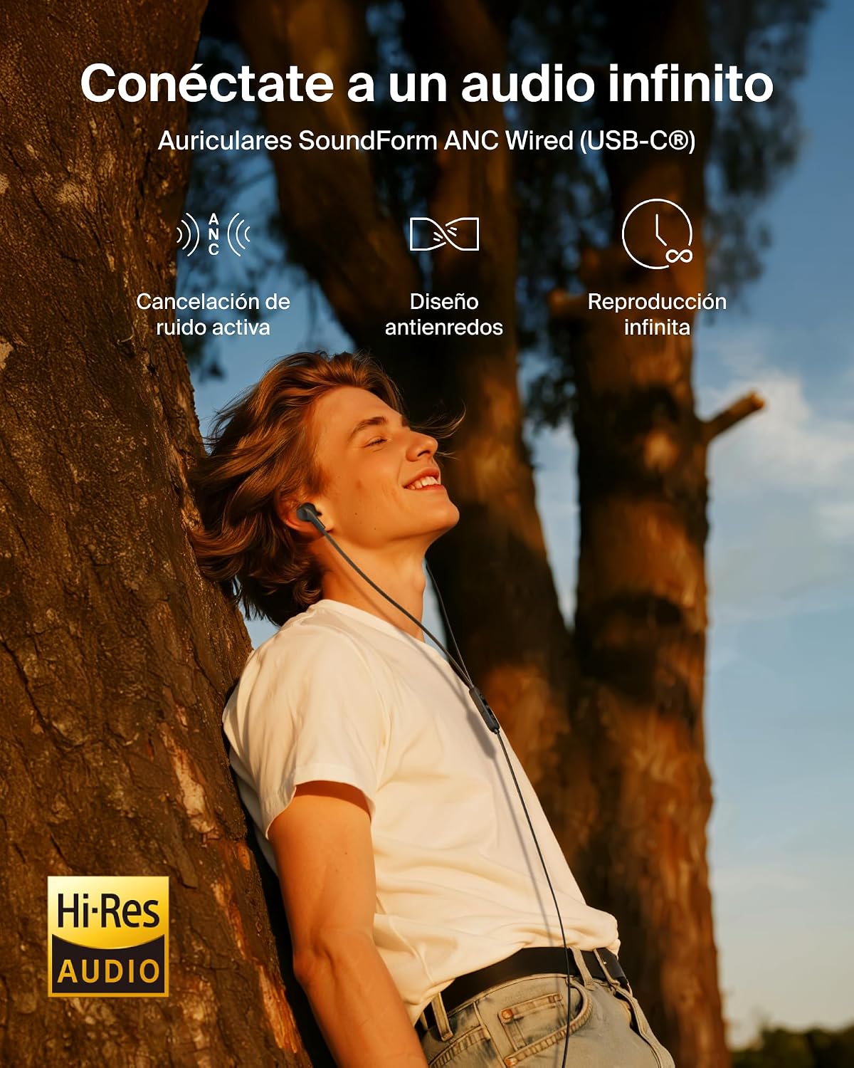 Belkin SoundForm ANC Wired Headphones with USB-C Connector, In-Ear Earphones with Microphone, Earphones for iPhone 17, iPhone 16, iPad Mini, Galaxy S25, Google Pixel 10, Android and More - Imagen 2
