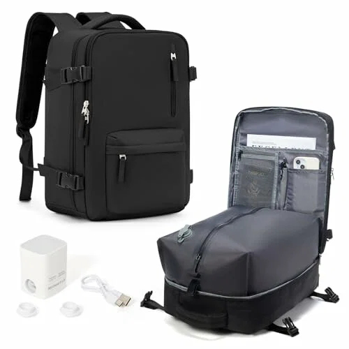 HPLQQ Mochila de viaje de cabina 45 x 36 x 20, R-Negro