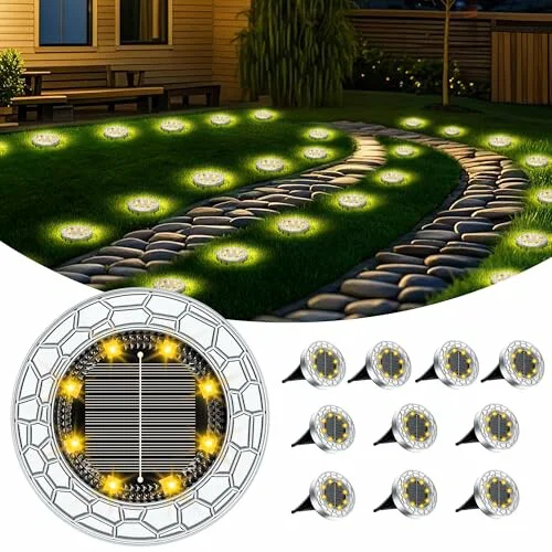FIFlying 10 Piezas Luces Solares LED Jardín Exterior
