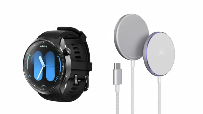 Cargador inalámbrico Moto Watch Ultra y Moto Snap