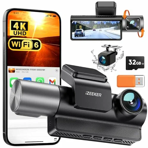 iZEEKER iD320 Cámara integrada 3 canales 4K con tarjeta de 32 GB