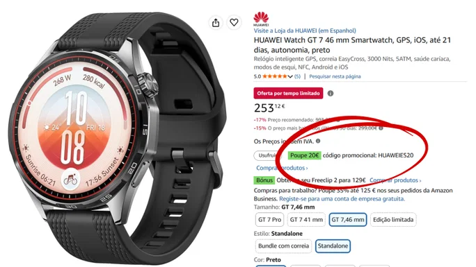 Cupón de descuento de 20 euros.