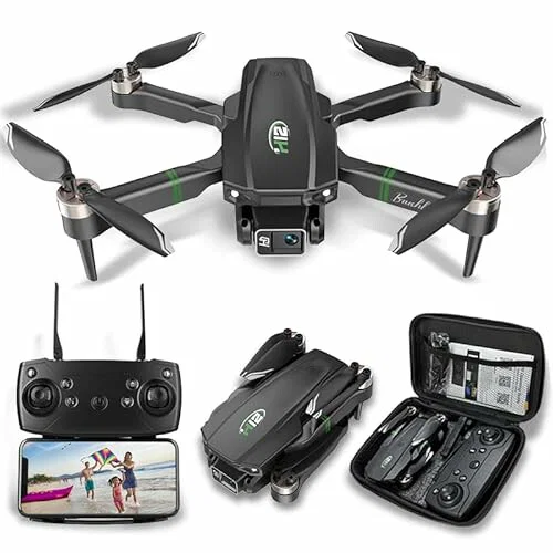 Huanchenda Drone plegable con cámara 1080P, 3D Flip, azul
