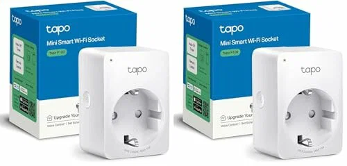 TP-Link Tapo P100, Enchufe Inteligente Wi-Fi, Pack de 2, Blanco