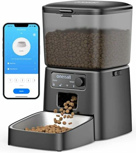 Comedero automático para gatos oneisall 3,5 L, Wi-Fi y aplicación