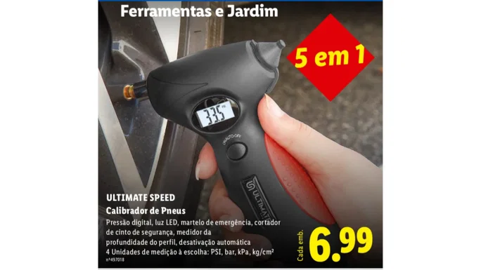 Medidor de neumáticos 5 en 1