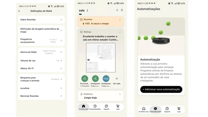 Aplicación Roomba Inicio