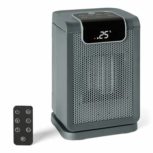 Amazon Basics Calefactor eléctrico cerámico 1800 W, gris