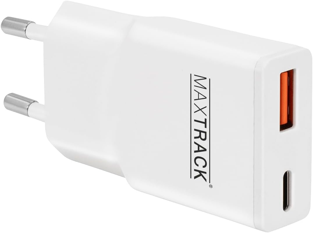 MAXTRACK MQ2L Fast Charger - 2 Ports USB-C and USB-A, 30W, GAN Technology, PD 30W & QC 3.0, Ultra Flat 1.5cm - Imagen 3
