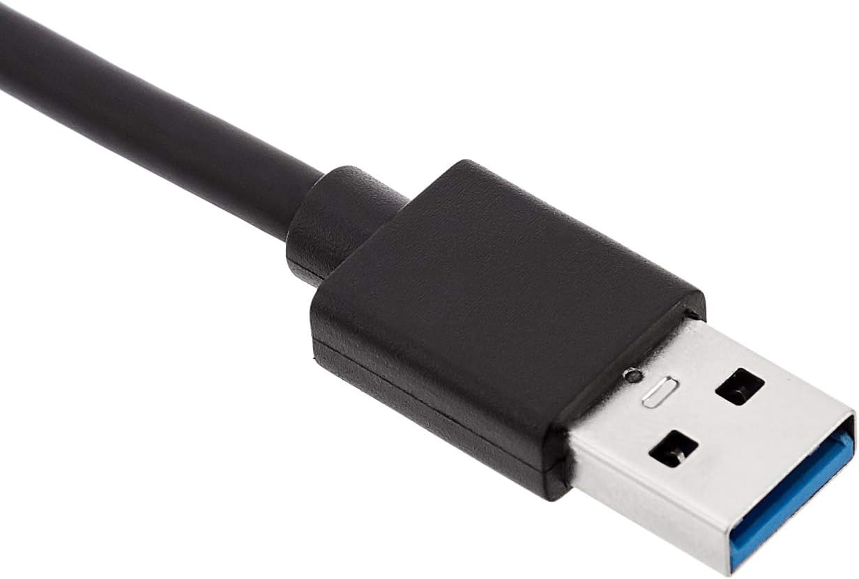 Amazon Basics 3 Port USB 3.0 Adapter with 1 Gigabit Ethernet RJ45 Port, 3 USB A + 1 RJ45, Black - Imagen 4