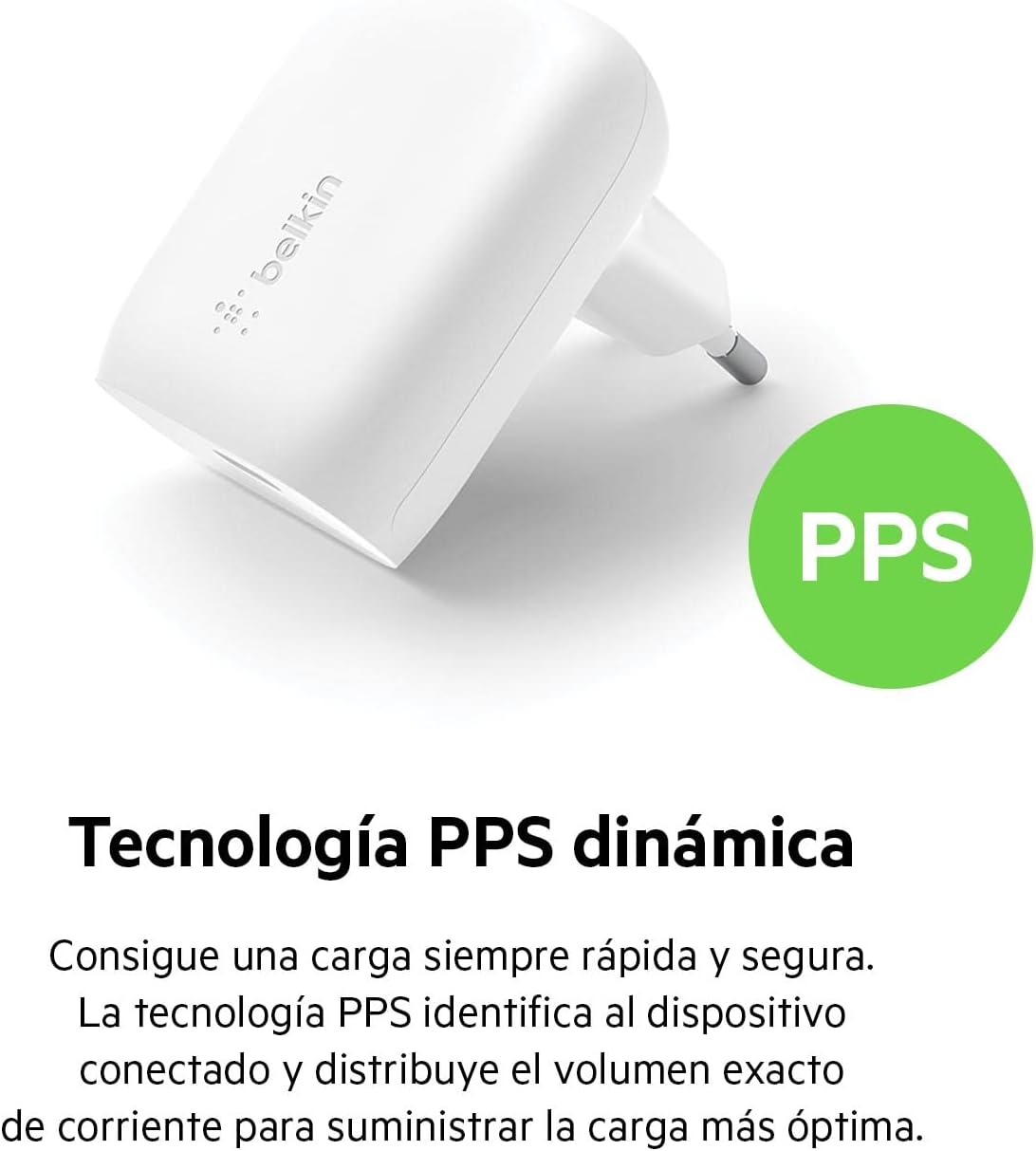 Belkin 30W USB-C Charger with PPS, PD 3.0 Fast Charging, USB-IF Certified USB C Charger for iPhone 17, iPhone Air, iPhone 16, Samsung Galaxy, Z Fold, Pixel, iPad, Note, AirPods - Imagen 3