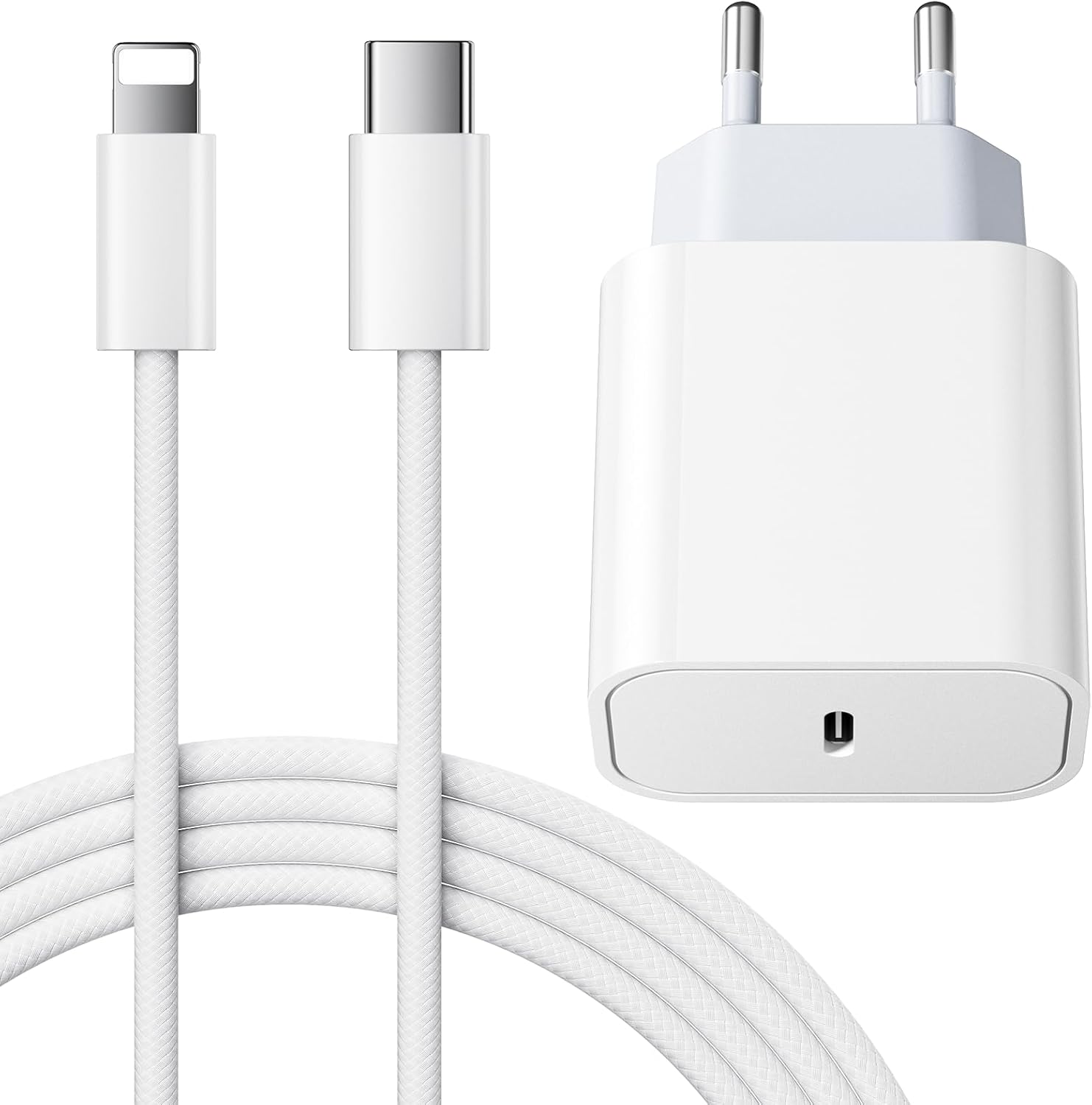 25W Fast Charging Charger for iPhone 14/14 Pro/14 Pro Max/14 Plus 13 12 11 SE XR X XS 8 7, USB C Carregador Quick Plug Adapter Charger Power with 2M Cable, Pink
