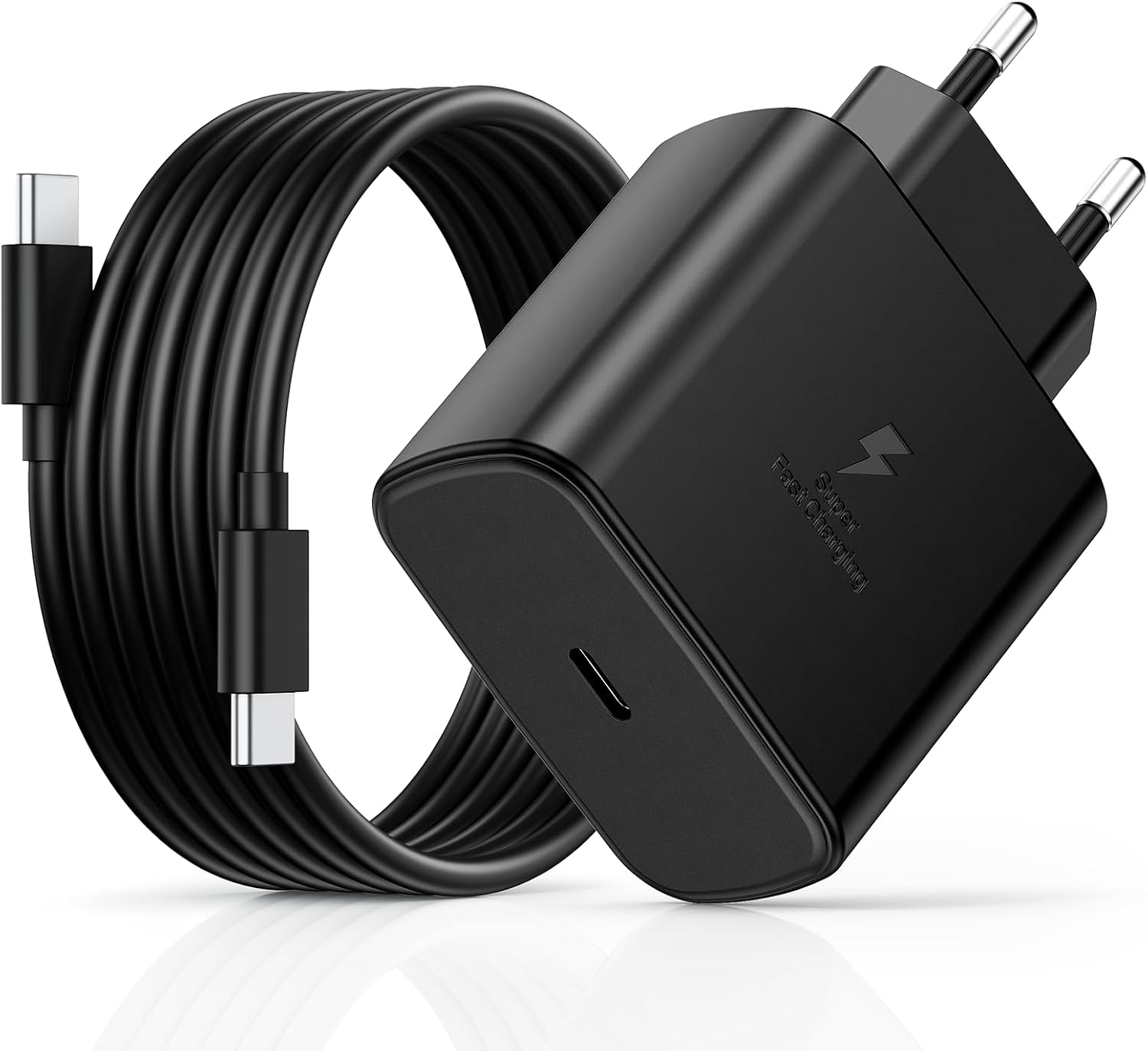 LumFocus 45W Fast Charging Charger, USB C Fast Charger with 60W 2M Cable for Samsung Galaxy S25/S24/S23/S23+/S23 Ultra/S22/S21/S20/Note20/A73/A53/S10, Type C Charger Fast Charging Head Black