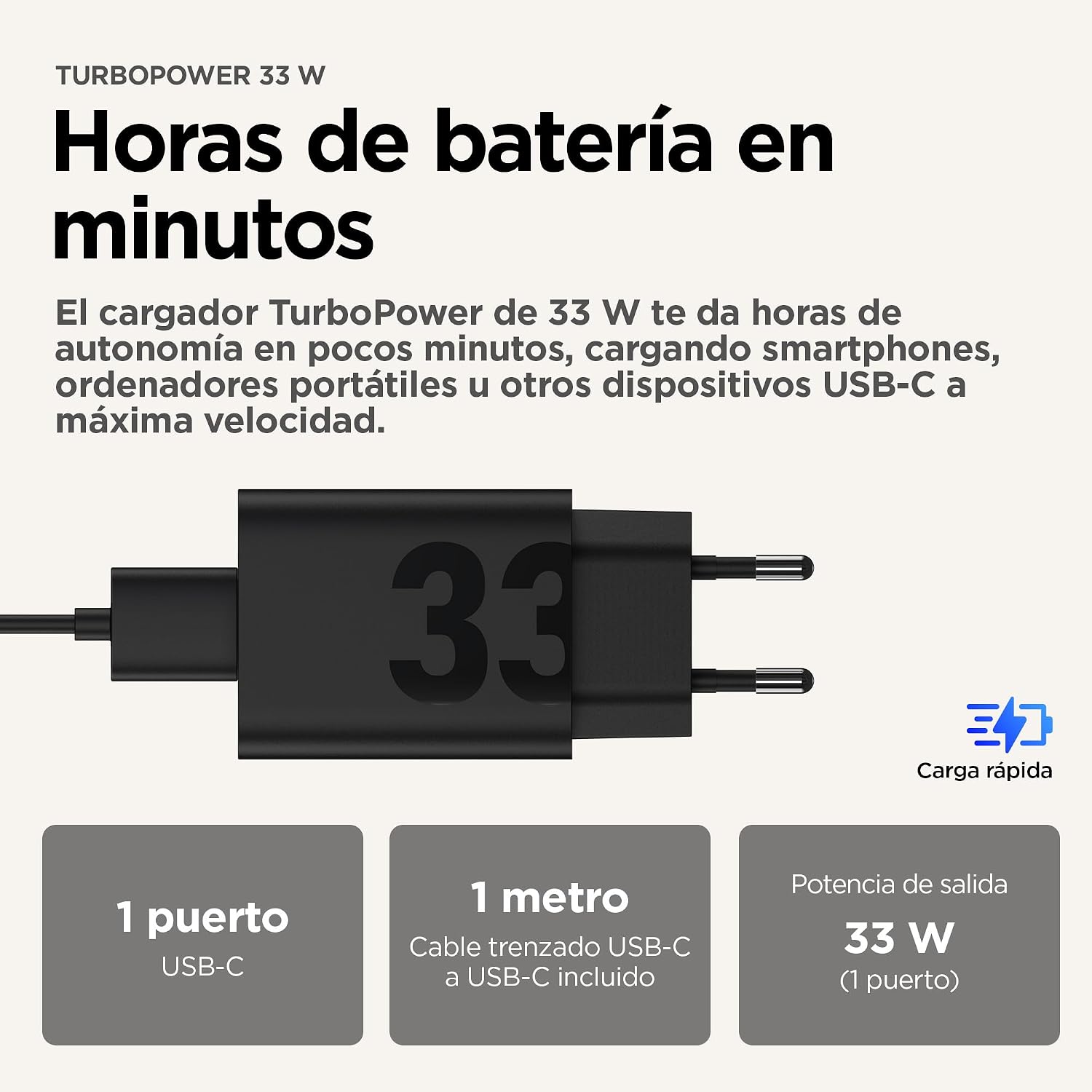 Motorola TurboPower 33W Charger - Imagen 3