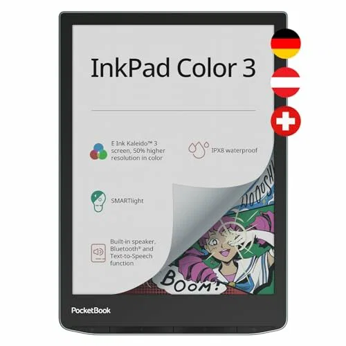 PocketBook InkPad Color 3 Stormy Sea, lector electrónico táctil de 32 GB, PB743K3-1-WW-B