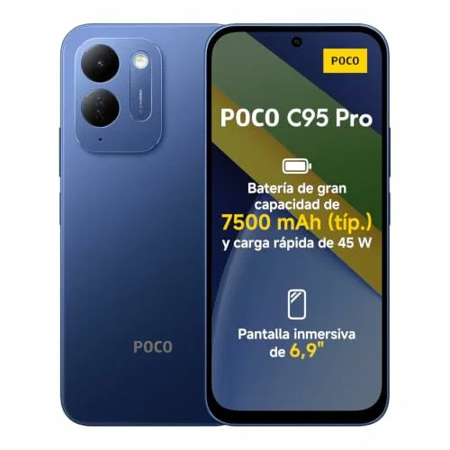 Xiaomi POCO C95 Pro, teléfono inteligente 8GB + 256GB, azul