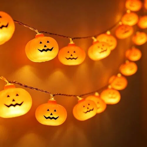 FGHB Z001 Guirnalda de luces de calabaza de Halloween, 3 m, 20 LED