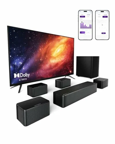 ULTIMEA Barra de sonido Poseidon D80 7.1 con Dolby Atmos, 460 W
