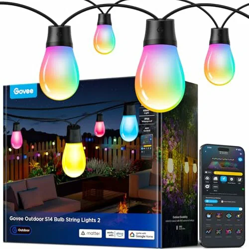 Govee Guirnalda de Luces Exterior 15 m RGBICW H702A